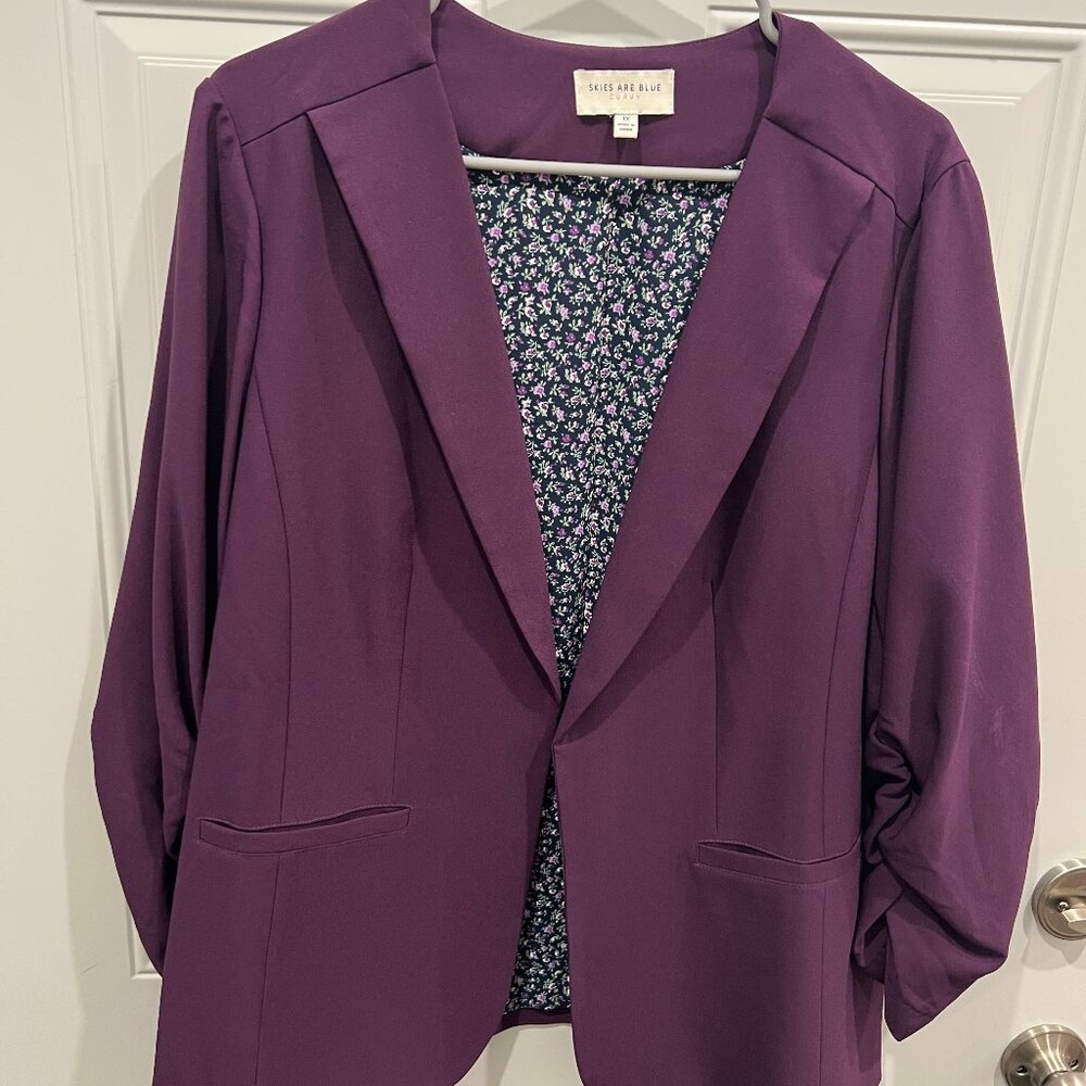 Skies are Blue Purple Blazer size 1X